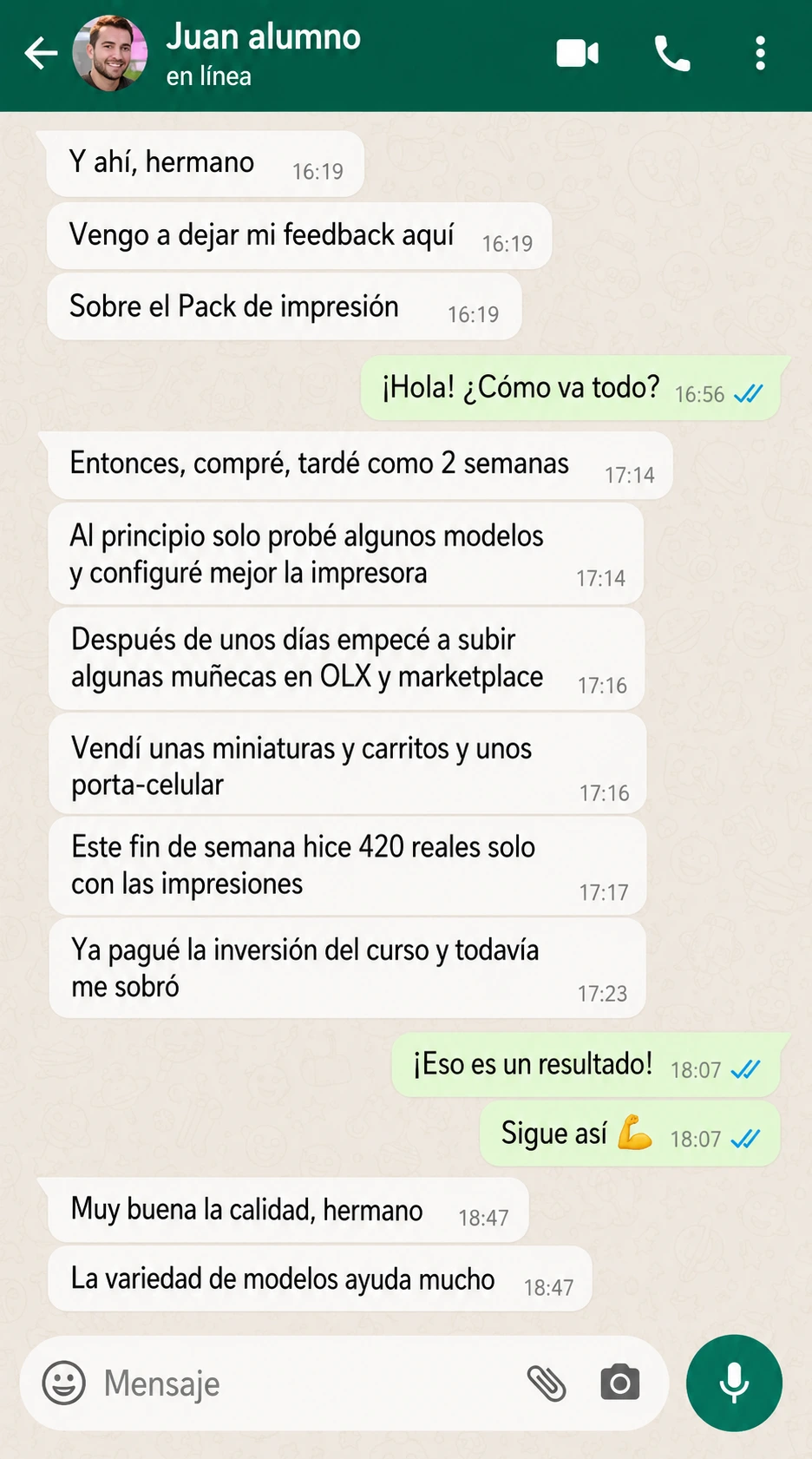 Feedback de un cliente